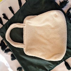 Corde-Bead white handbag